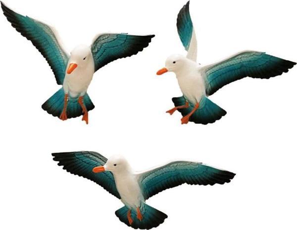 Üçlü Kuş Duvar Süsü Dekoratif Üçlü Martı - Image 1