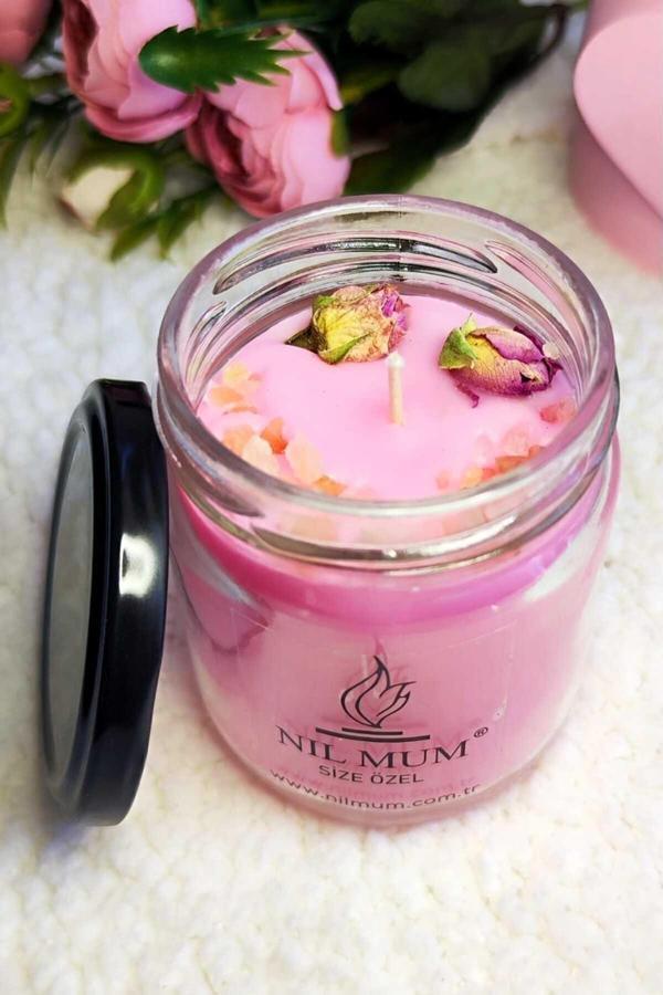 Nil Mum Gül Kokulu Soya Mum 260 Gr Büyük - Image 1