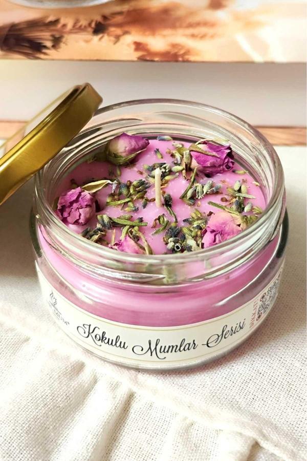 Nil Mum Pembe Düşler Gül Kokulu Mum 300 Gr. - Image 1