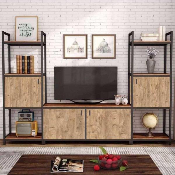 Zizuva Tasarım Raflı Kapaklı Tv Ünitesi Modeli - Image 1