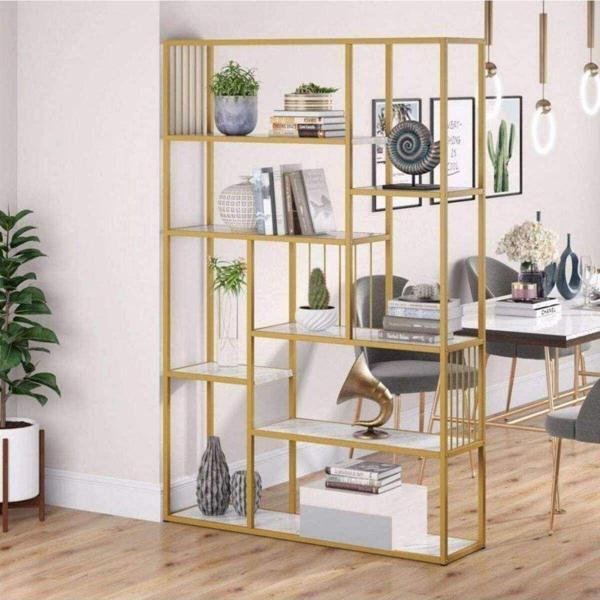 Zizuva Tasarım Gold Dekoratif Kitaplık - Image 1