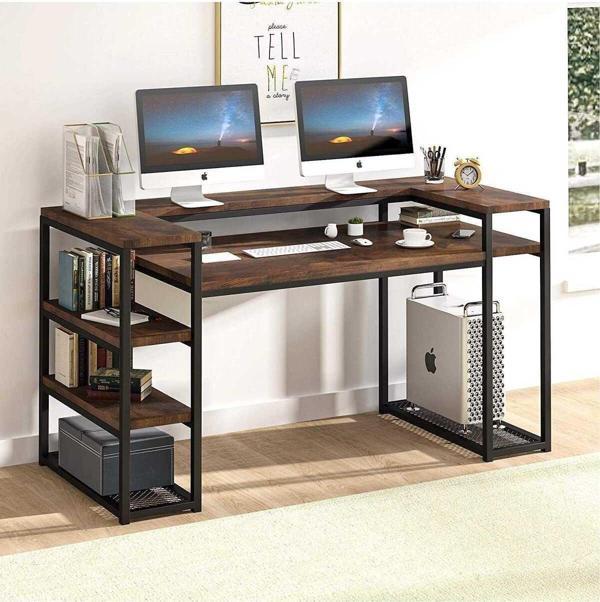 Zizuva Tasarım Monitor Raflı Çalışma Masası - Image 1
