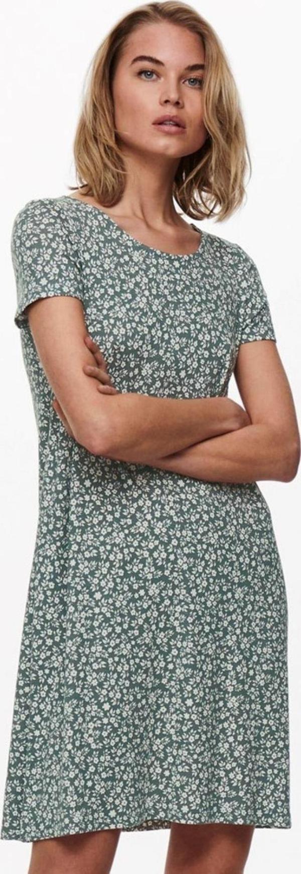 ONLY ONLBERA BACK LACE UP S/S DRESS JRS NOOS yeşil - Image 1