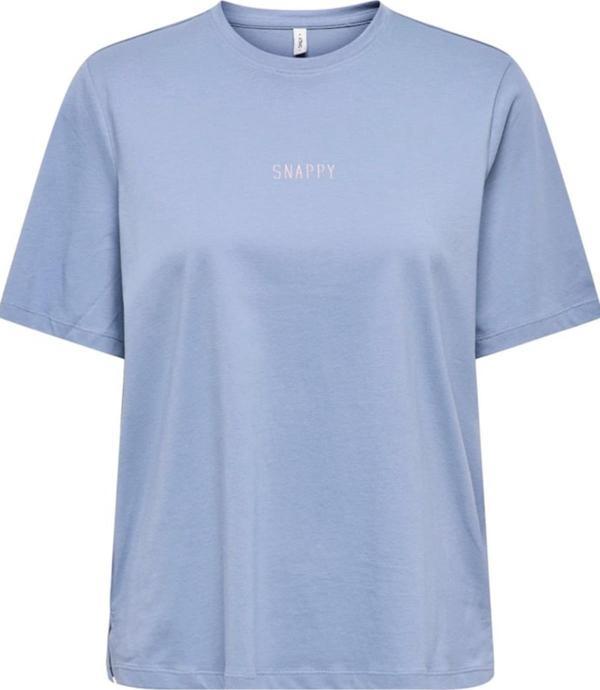 ONLMOODY LIFE S/S WORD TOP BOX JRS AÇIK MAVİ - Image 1