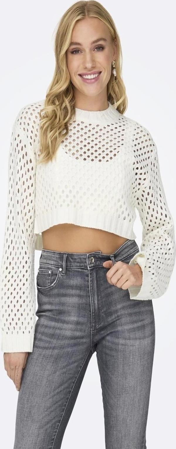 ONLSMILLA SHORT PULLOVER L/S KNT NOOS BEJ - Image 1