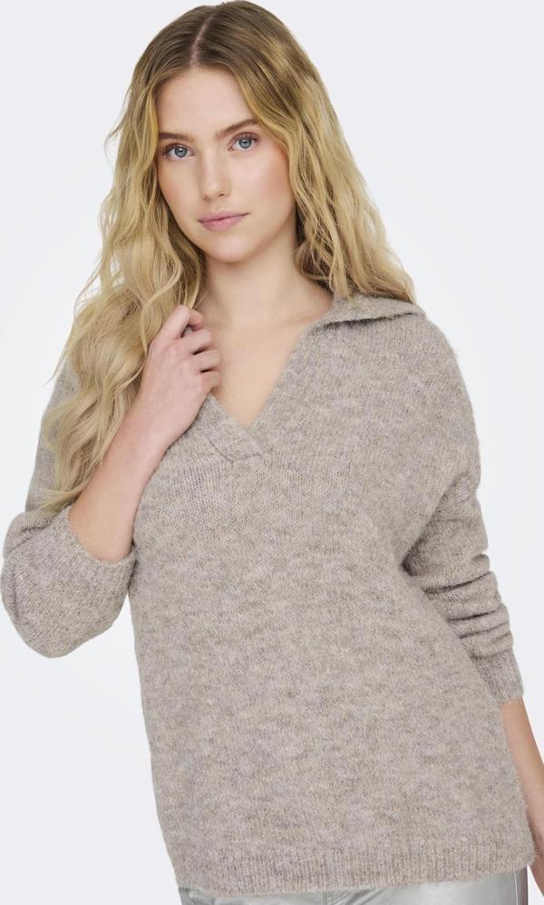 ONLMAGGIE LIFE LS SPLIT NECK CC KNT KOYU BEJ 15324310  - Image 1