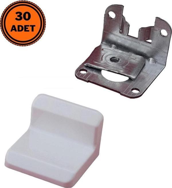 30 Adet Metali Mobilya Dolap Askı Aparatı Elemanı Beyaz 1,2 mm  - Image 1