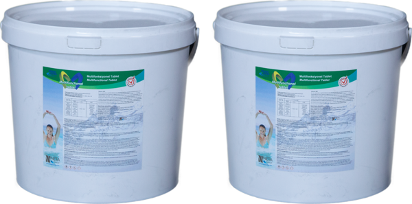 2 ADET Deep Blue 20 KG (40 KG) MULTIFUNCTIONAL Stabilize Triklor MULTI TABLET 200 gr %90 Klor - Chlorine Tablets-ToptancıyızBiz - Image 1