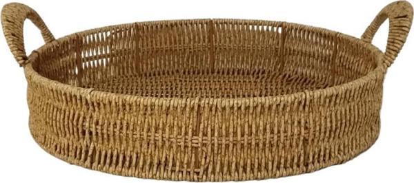 Mien Dekoratif Dayanıklı Çok Amaçlı Rattan Yuvarlak  Tepsi Büyük Boy (L) - Image 1