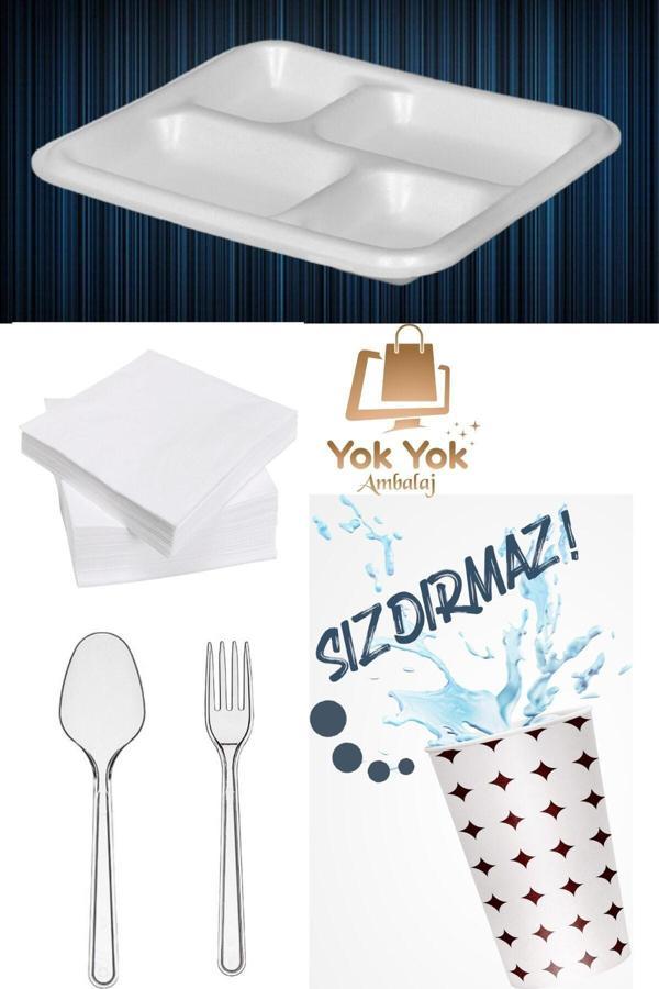 Yok Yok Ambalaj Lüx 4 Gözlü Köpük Tabak-Tabldot Seti - Image 1