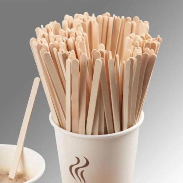 Yok Yok Ambalaj Ahşap Çay Kahve Karıştırıcısı Kaşığı (Bambu) 500 Adet - Image 1