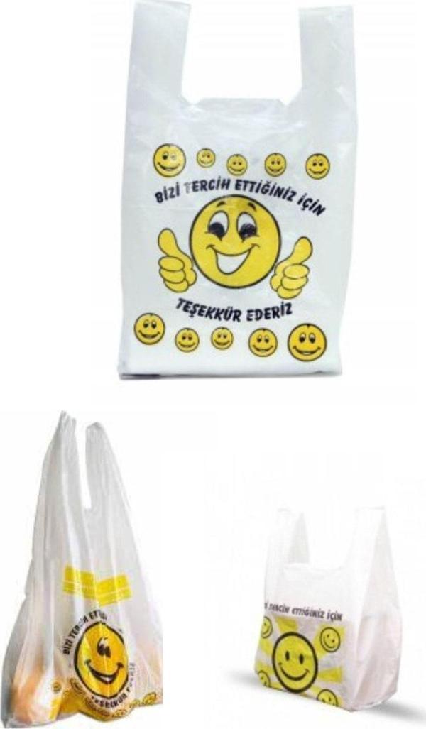 Yok Yok Ambalaj Gülen Yüz Desenli Poşet Büyük Boy 1 Kg (60X30Cm) - Image 1