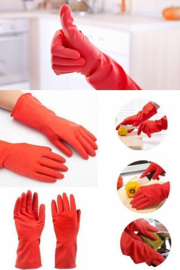 Yok Yok Ambalaj Bulaşık Eldiveni / Temizlik Eldiveni Kırmızı 1 Çift No:8 - Image 1