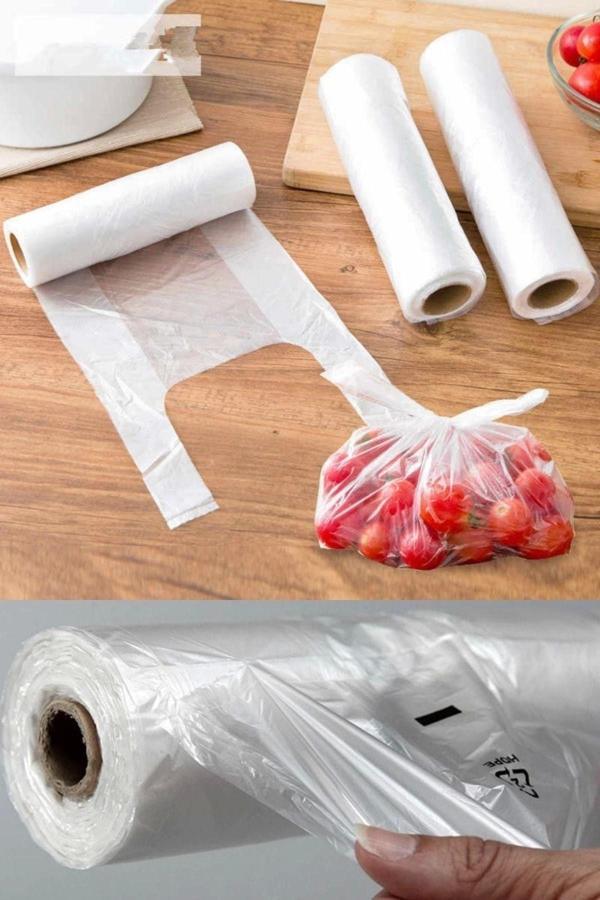 Yok Yok Ambalaj Rulo Hışır Şeffaf Atlet Market Manav Poşet Büyük Boy 200' Adetli (25X52Cm) - Image 1