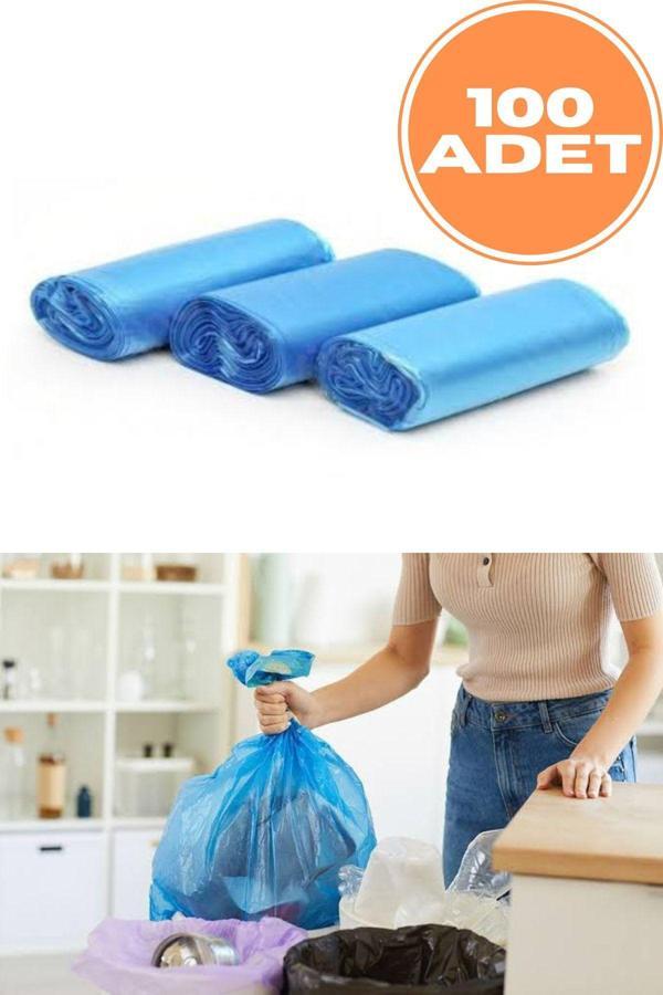 Yok Yok Ambalaj Jumbo Boy Mavi Çöp Poşeti - 100 Adet (10 Rulo) - Image 1