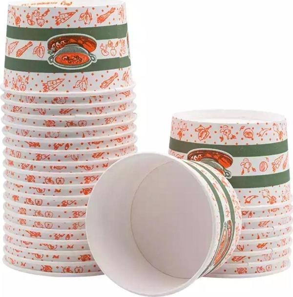Yok Yok Ambalaj Kapaklı Karton Çorba Kasesi 16 Oz 25 Adet - Image 1