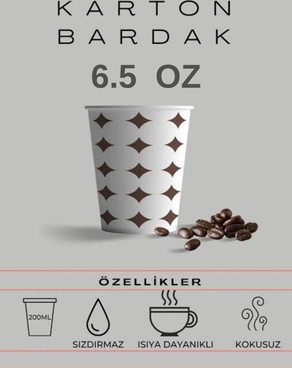 Yok Yok Ambalaj Karton-Kağıt/Çay-Kahve Bardağı 6.5Oz 3000 Adet 1 Koli - Image 1