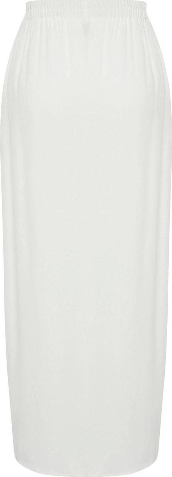 Moda Büyük Beden Regular Düz Desen Plaj Maxi Boy Dokuma Püsküllü Yırtmaş Detaylı Plaj Giyim Etek - Image 1