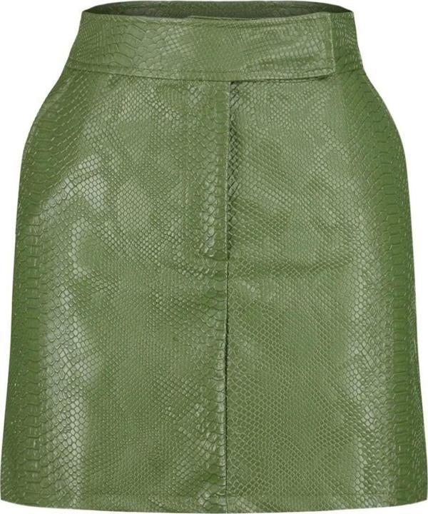 Moda Shift Düz Desen Şık Gece Mini Boy Premium Yüksek Kalite A-Line Suni Deri Mini Dokuma Etek - Image 1