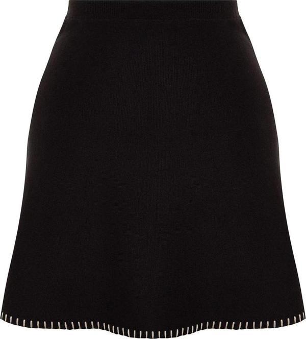 Moda Regular Düz Desen Günlük Mini Boy Mini Pamuklu Triko Etek - Image 1