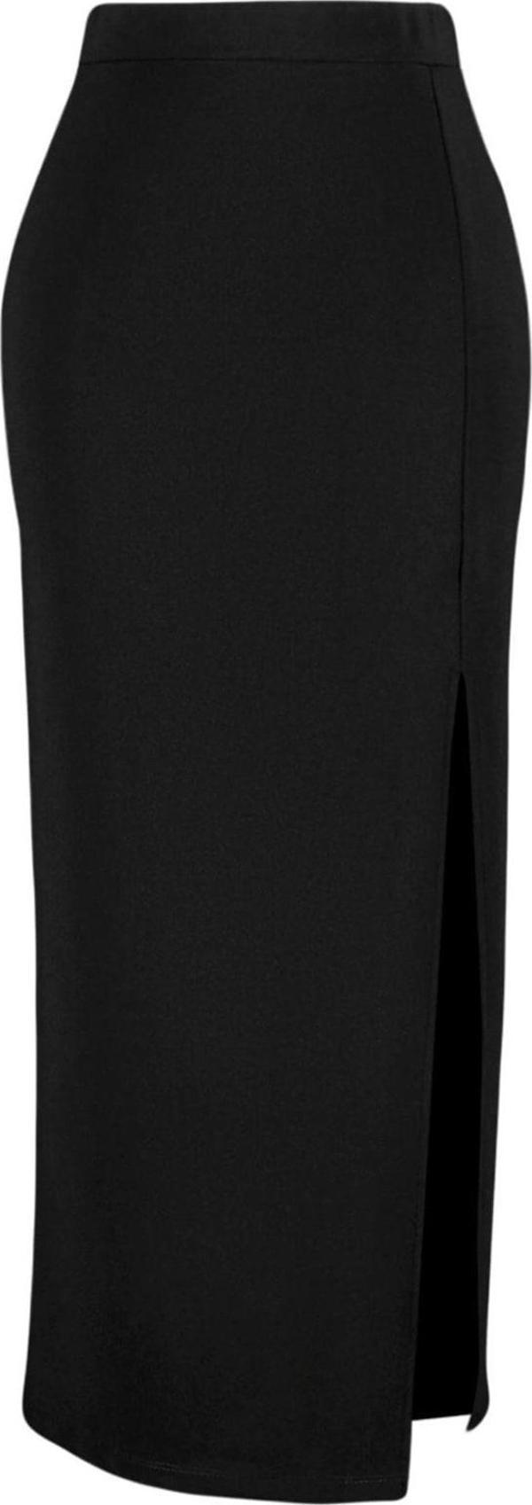 Modern Tarz Astarsız Örme Maxi Boy Leopar Baskılı Smart Krep Yırtmaç Detaylı Yüksek Bel Esnek Etek - Image 1