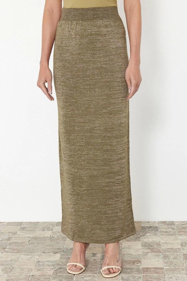 Moda A-line Düz Desen Günlük Maxi Boy Maxi Simli Etek - Image 1