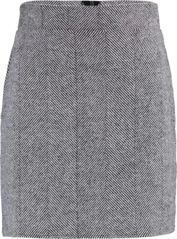 Modern Tarz Astarsız Dokuma Mini Boy A-line Kaşe Kumaş Mini Boy Dokuma Etek - Image 1