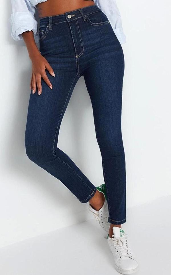 Stil Kadın Moda Denim Kot Pantolon Uzun Dar Paça Yüksek Bel Skinny Jeans - Image 1