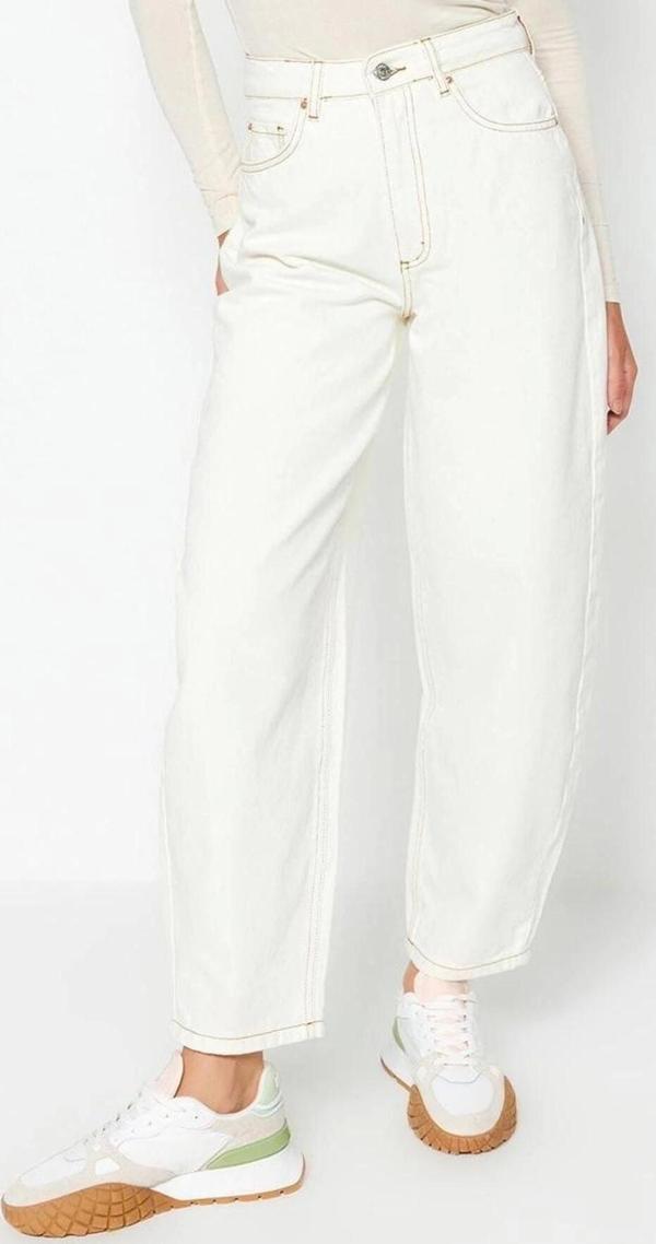 Stil Kadın Moda Denim Kot Pantolon Regular Boru Paça Yüksek Bel Jeans - Image 1