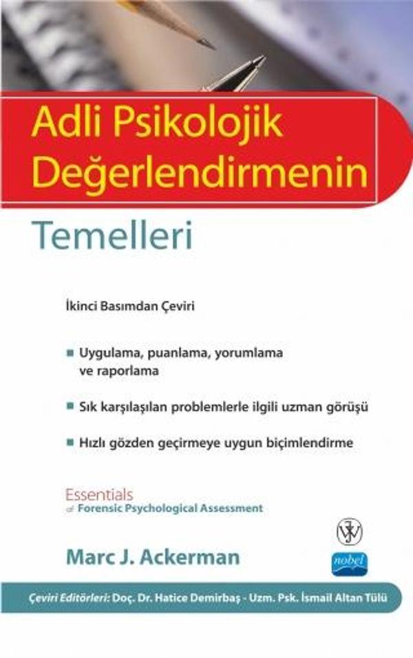 ADLİ PSİKOLOJİK DEĞERLENDİRMENİN TEMELLERİ - Essentials of Forensic Psychological Assessment - Nobel Akademik Yayıncılık - Image 1