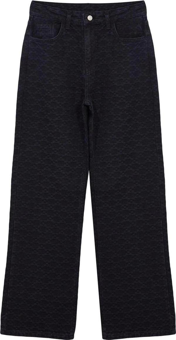 Stil Kadın Moda Denim Kot Pantolon Regular Geniş Paça Yüksek Bel Jeans - Image 1