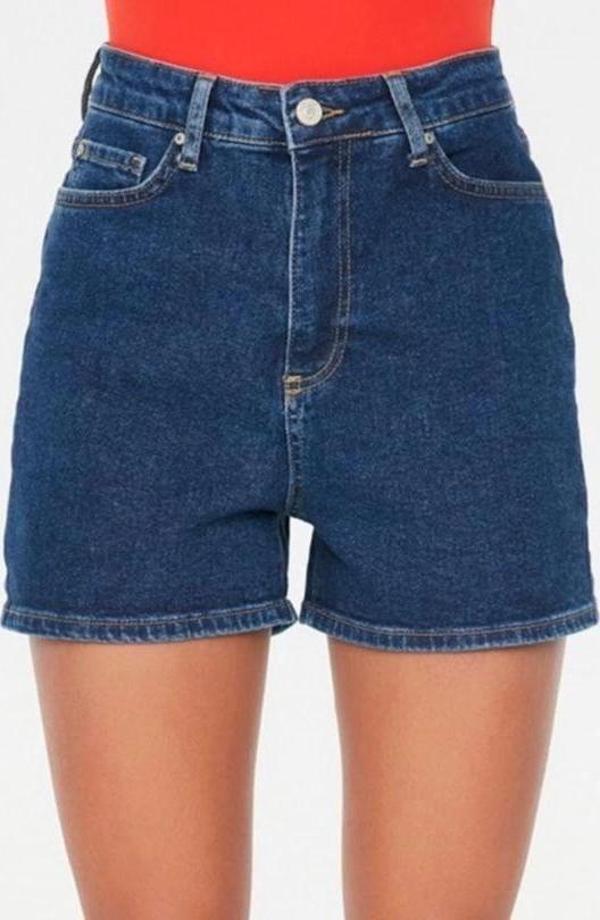 Büyük Beden Moda Denim Yüksek Bel Dar Paça Gündelik Siyah Yüksek Bel Skinny Şort Bermuda - Image 1