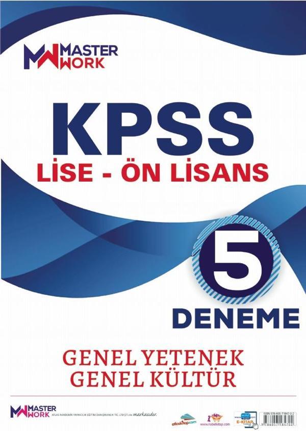 KPSS Lise - Ön Lisans / Genel Yetenek - Genel Kültür 5 Deneme - Masterwork - Image 1