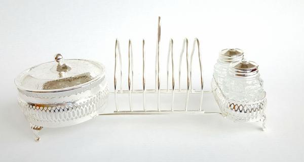 Queen Anne İngiliz Gümüşü Kahvaltı Sunum Set   - Image 1