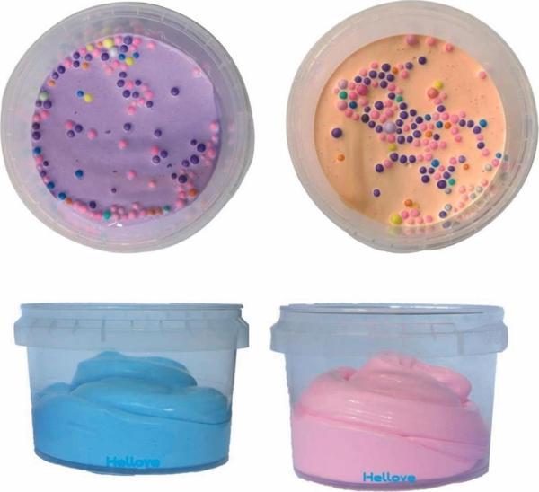 Boncuklu Slime + Normal Slime 2 Adet + 2 Adet 4 Adet Oyun Hamuru - Image 1