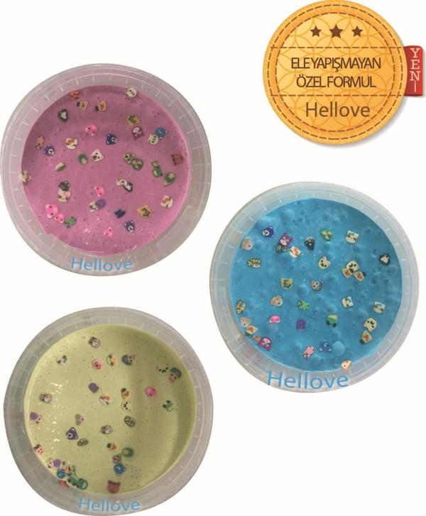 Hayvan Figürlü Slime Mavi Pembe Sarı 3 Renk Kutu Ele Yapışmayan Slaym  - Image 1
