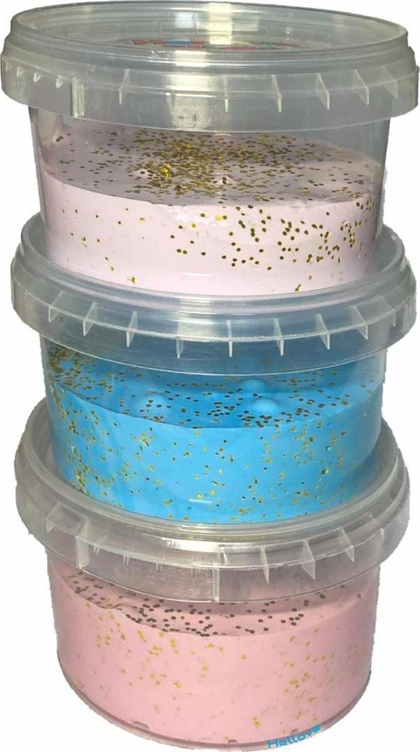Köpüklü ve Simli Slime Ele Yapışmayan Slaym 3 Renk Pofuduk Slime - Image 1