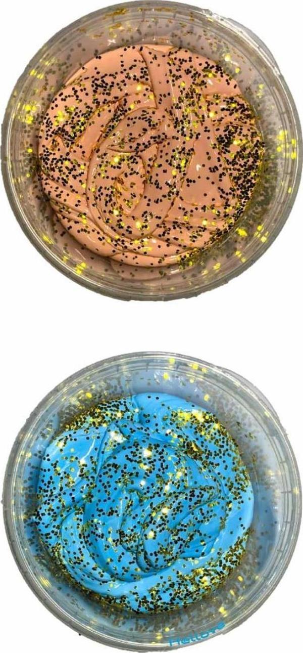 Simli Slime Ele Yapışmayan Slime Slaym Oyun Hamuru 2 Renk Pofuduk Slime - Image 1