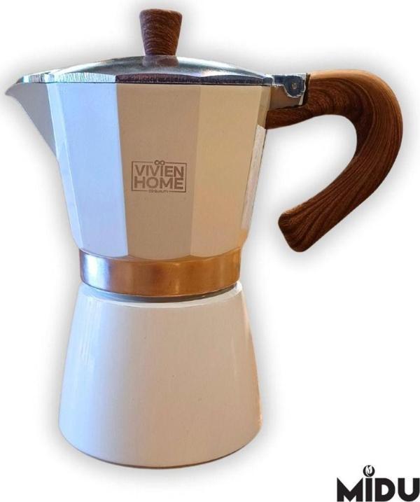 Aloha Moka Pot 6 Cup (Beyaz) - Image 1