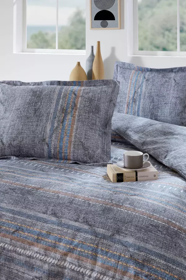 Özdilek Colorado Fitted Çift Kişilik Nevresim Takımı - Mavi - Image 1