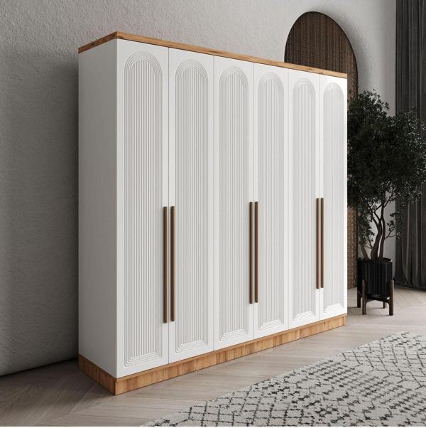 Ücretsiz Montaj Rosa 6 Kapaklı Komple MDF Gardırop - Elbise Dolabı - Image 1