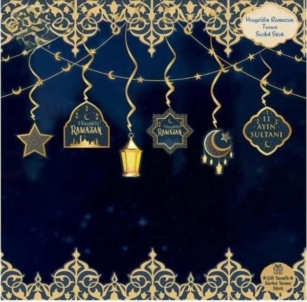 6'lı Sarkıt Ramazan Süsü Lacivert - Image 1