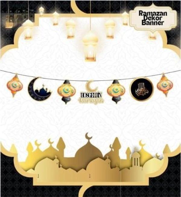 Ramazan Dekor Banner Siyah Renk - Image 1