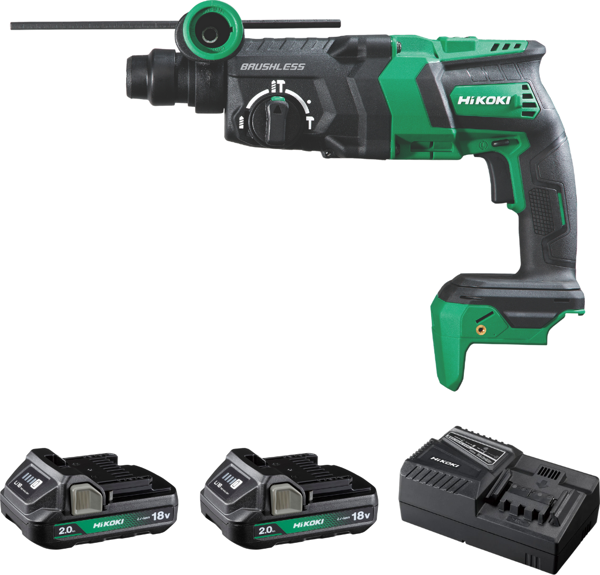 Hikoki DH18DPC-2.0 18V/2.0Ah 26mm 3.2j SDS Plus Kömürsüz Şarjlı Kırıcı Delici Matkap - Image 1