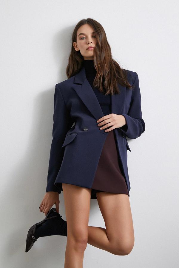 Klasik Poliviskon Ceket Lacivert - Image 1