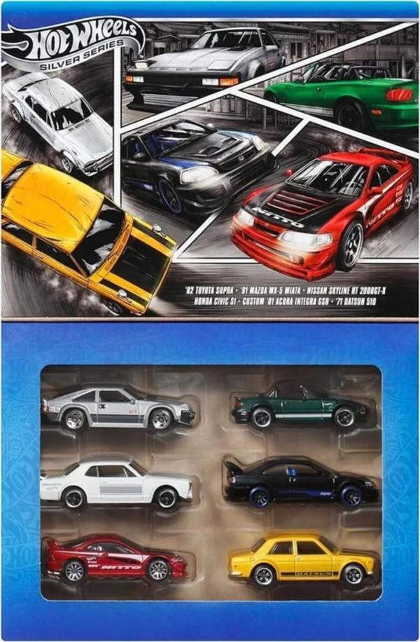 Hot Wheels Japan Silver Series 6'lı Araç Seti Japon Serisi JBY77 - Image 1