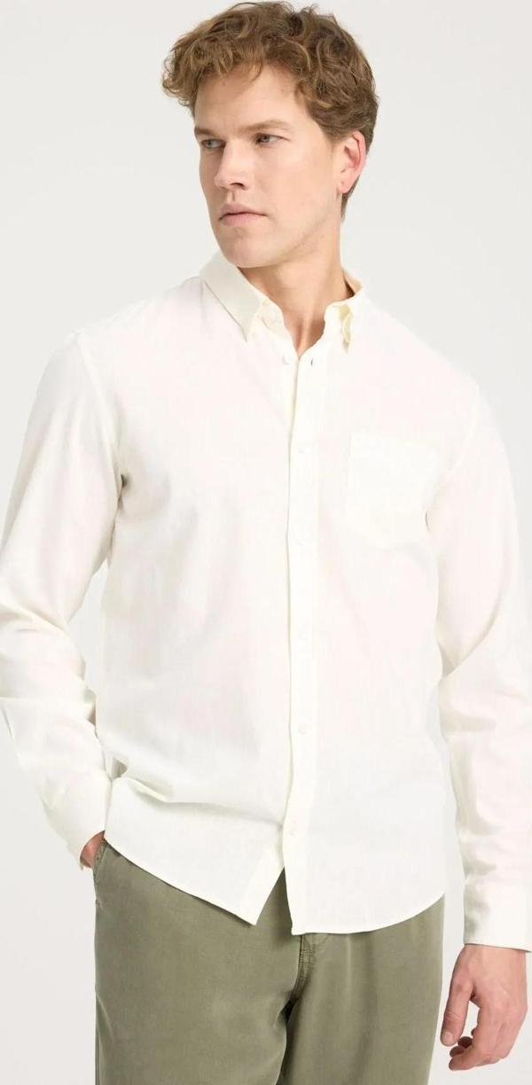 Wrangler Regular Fit Normal Kesim Ekru Gömlek - Image 1