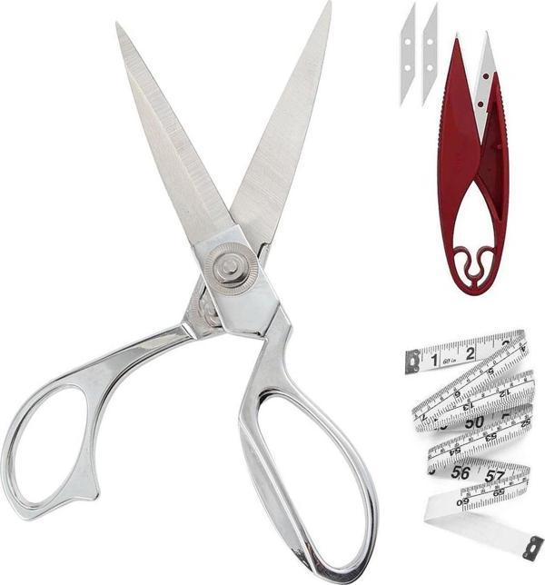 Profesyonel Metal Terzi Makası Gümüş Renkli Büyük Boy 26 cm Set  - Image 1
