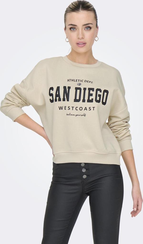 ONLSWEAT LIFE L/S CREW O.SIZE STATE NOOS KREM - Image 1