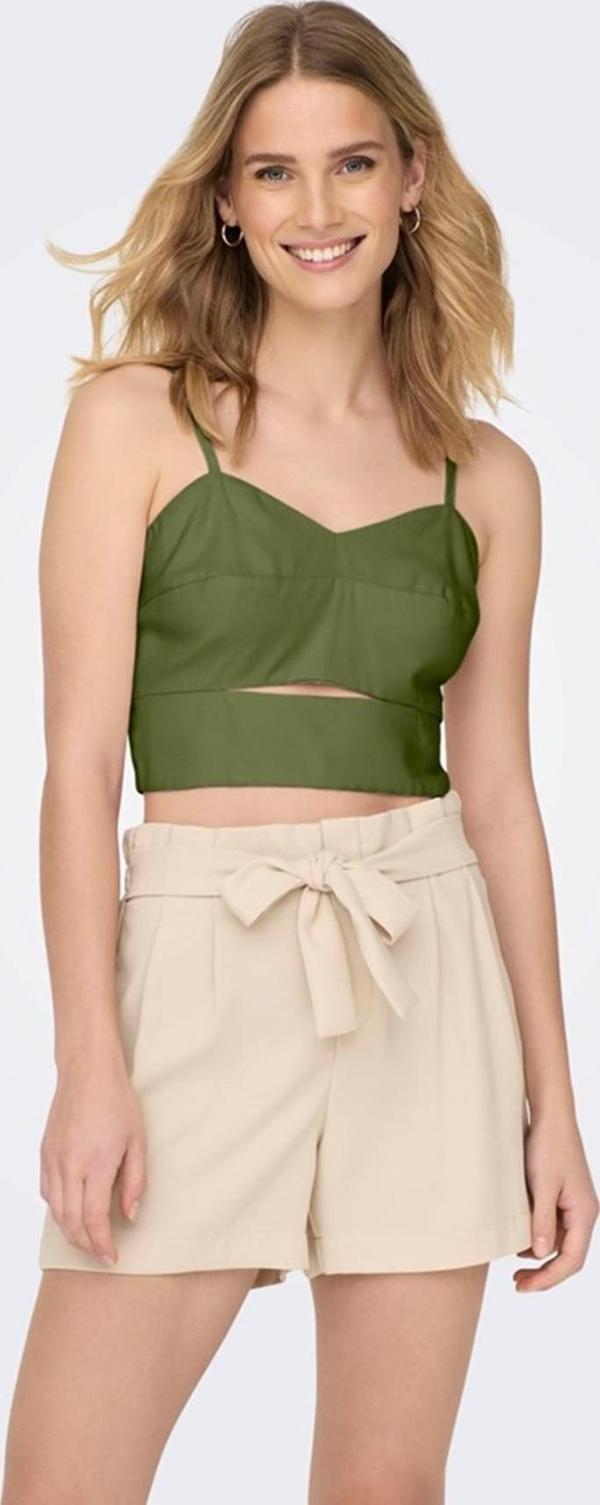 ONLY ONLMAGO LIFE STRAP CROP TOP PNT yeşil - Image 1